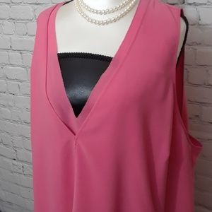 Madison Curvy coral pink tank top
